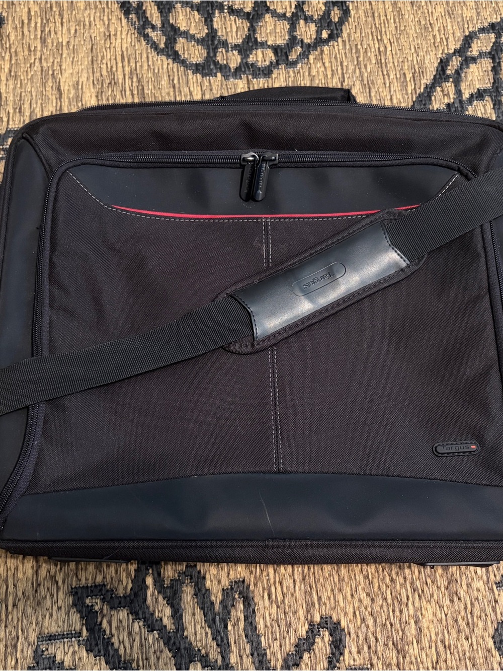 Black Laptop Messenger Bag with Shoulder Strap